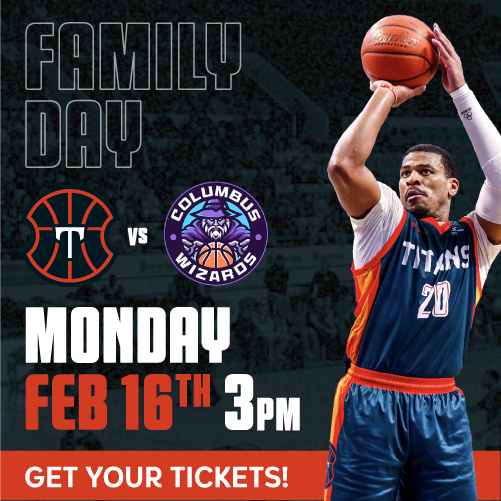 KW Titans Family Day Game Feb 16, 2026. KW Titans vs Columbus Wizards