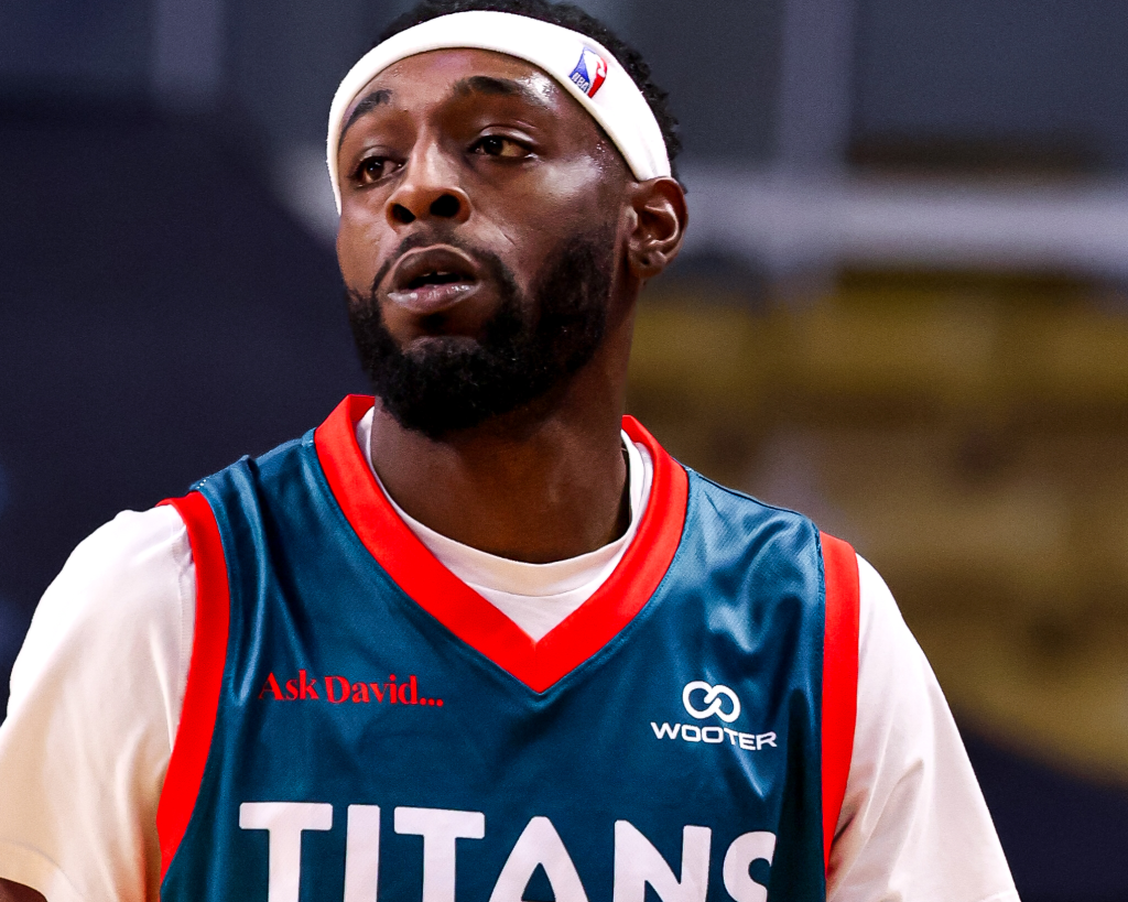 Tarkus Ferguson, Guard for the KW Titans takes a moment in the final seconds of the game.